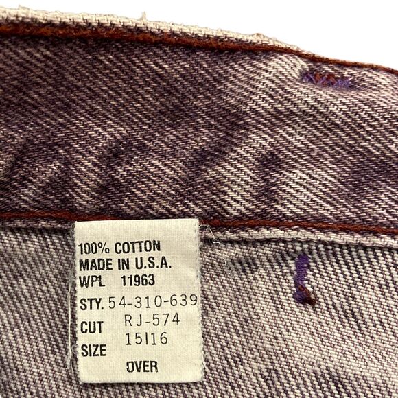 Vtg Roper Bareback High Rise Stonewash‎ Purple Denim Mom Jeans Women's Sz 15 16 - Picture 3 of 8